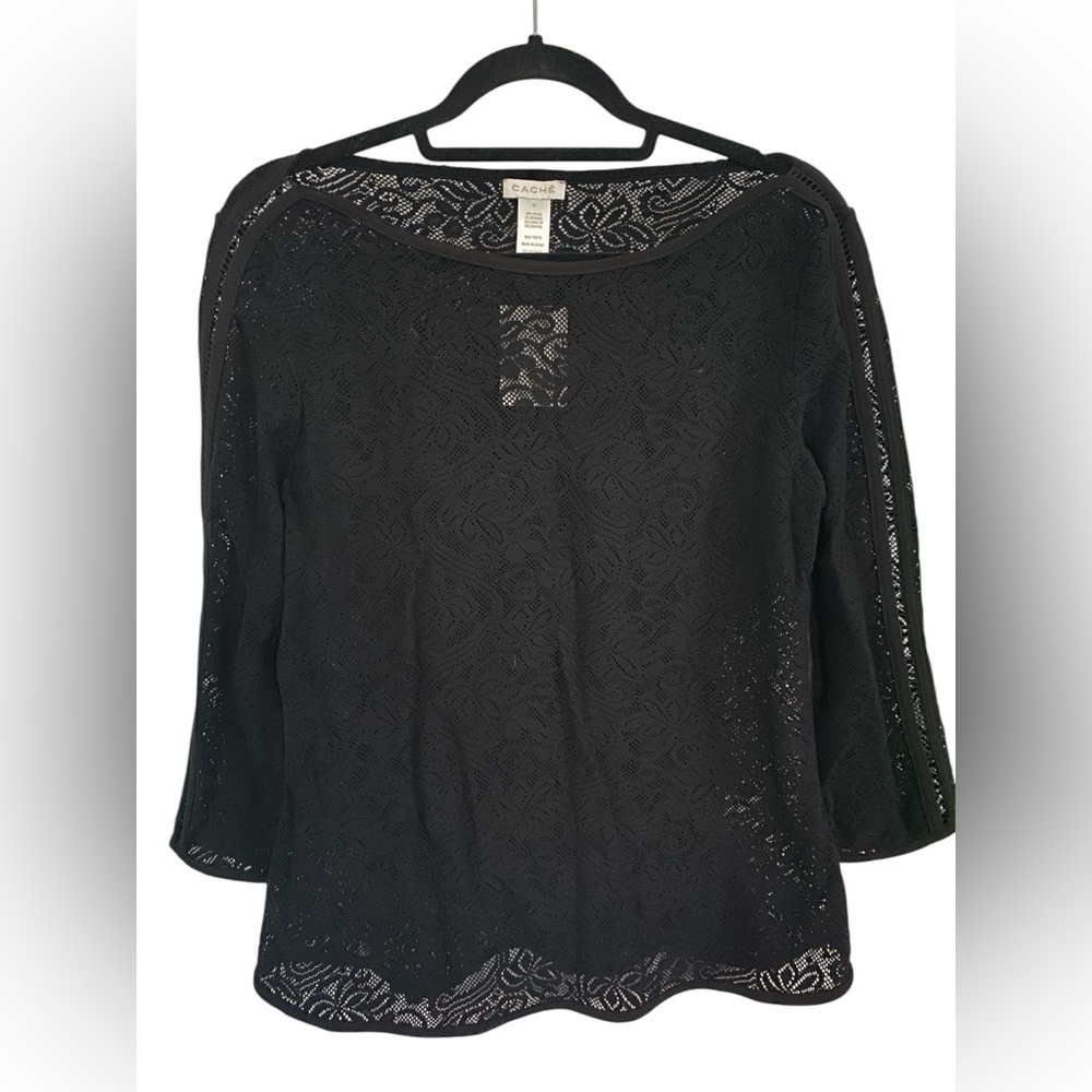 NWT Caché Black Lace Top Size Medium